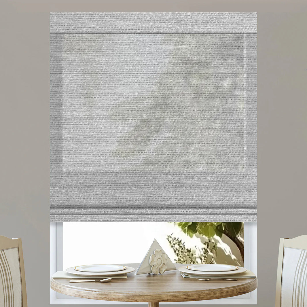 Sunelo Motorized Light Filtering Roman Shades 60% Blackout - Atlantic