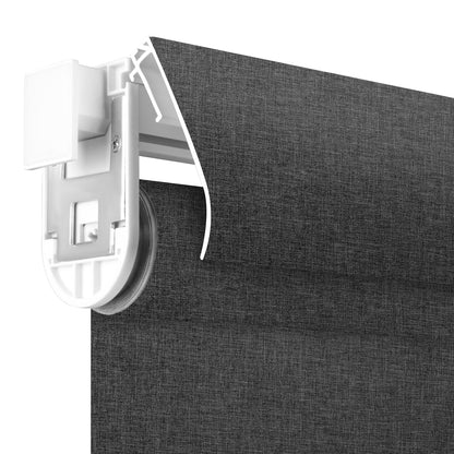 Sunelo No Drill Roller Shades, Motorized 100% Blackout - Dual Sided