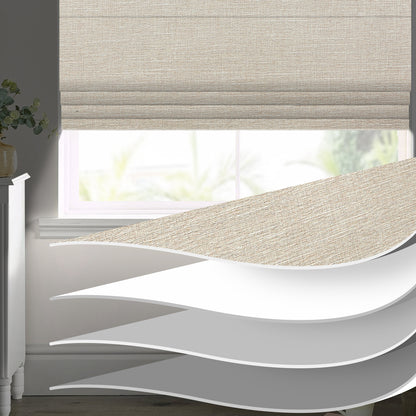 Sunelo Motorized Roman Shades 100% Blackout - Aurora