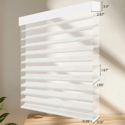 Sunelo Motorized Light Filtering Sheer Shades 75% Blackout - Linen