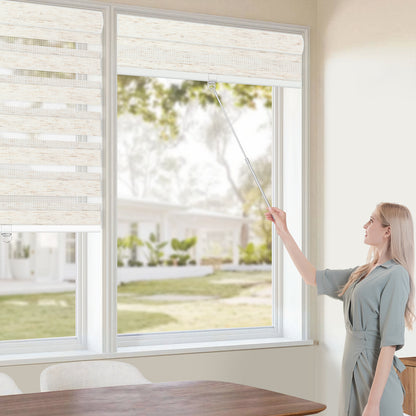 Sunelo Cordless Zebra Shades 75% Blackout - Linen
