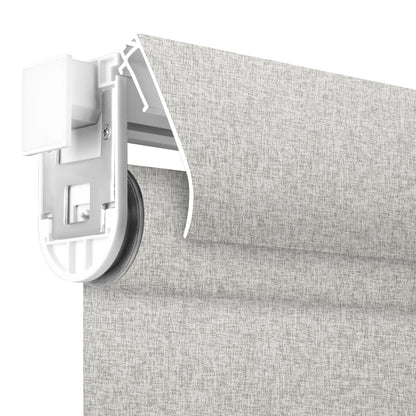 Sunelo No Drill Roller Shades, Motorized 100% Blackout - Mist