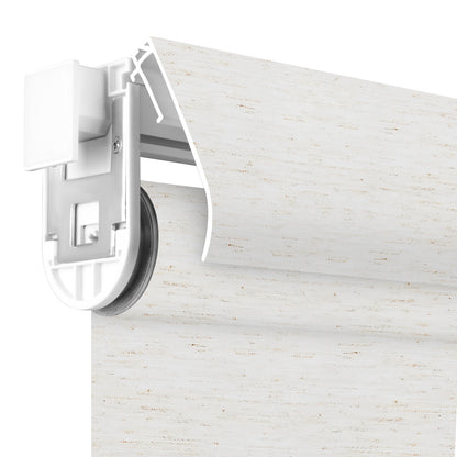 Sunelo No Drill Roller Shades, Motorized 100% Blackout - Linen