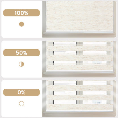 Sunelo Motorized Zebra Shades 75% Blackout - Linen
