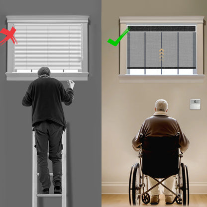 Sunelo Motorized Light Filtering Roller Shades 50% Blackout - Eclipse