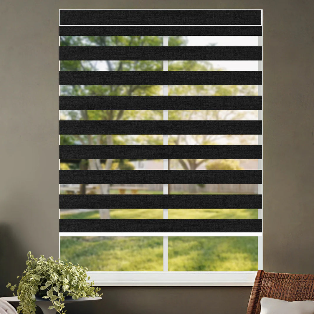 Sunelo Motorized Zebra Shades 70% Blackout - Galaxy
