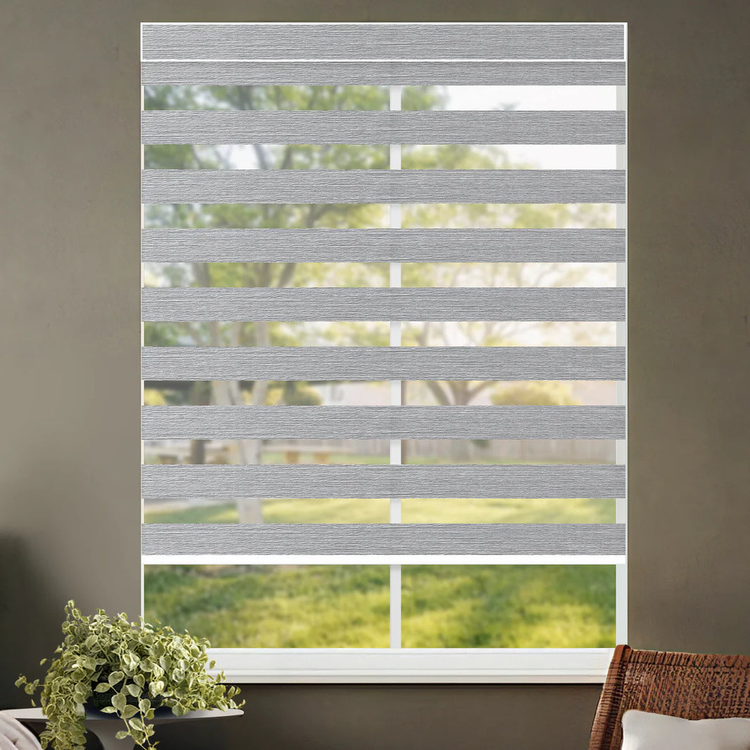 Sunelo Motorized Zebra Shades 70% Blackout - Galaxy
