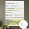 Sunelo No Drill Zebra Shades, Motorized 70% Blackout - Galaxy