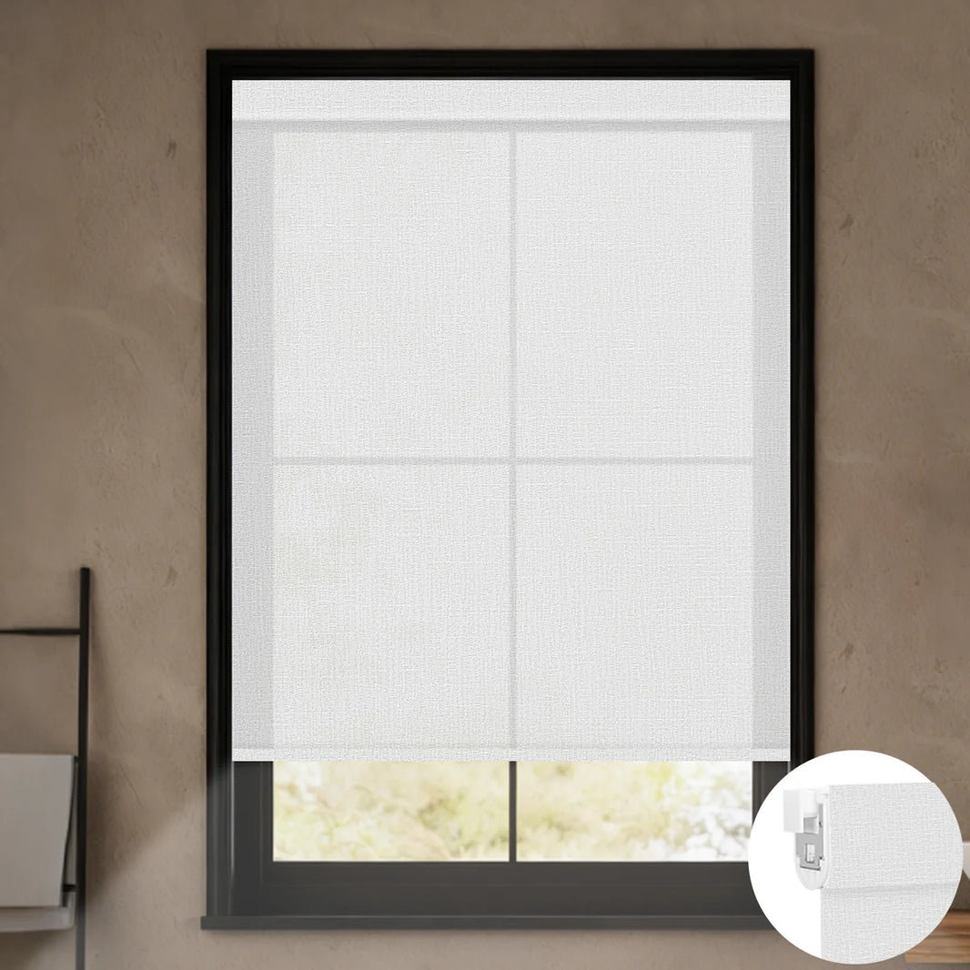 Sunelo No Drill Roller Shades, Motorized 70% Blackout Light Filtering - Aurora