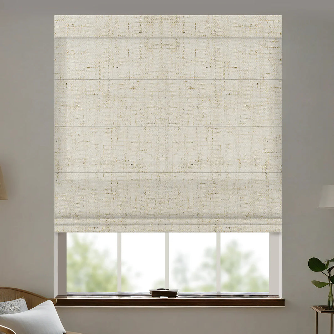 Sunelo Motorized Light Filtering Roman Shades 75% Blackout - Linen
