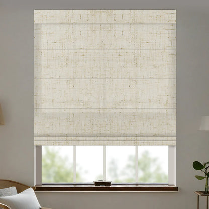 Sunelo Motorized Light Filtering Roman Shades 75% Blackout - Linen