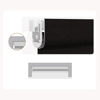 Sunelo No Drill Roller Shades,  Motorized  100% Blackout - Eclipse