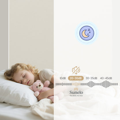 Sunelo Motorized Roller Shades 100% Blackout - Pure