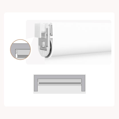 Sunelo No Drill Roller Shades, Motorized 100% Blackout - Waterproof Vinyl