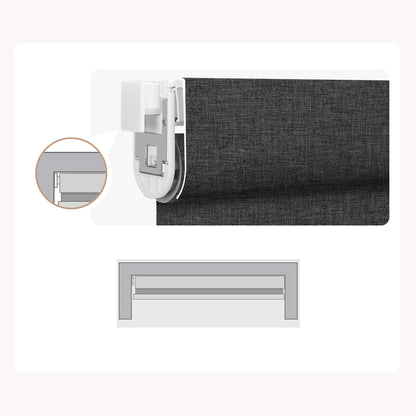 Sunelo No Drill Roller Shades, Motorized 100% Blackout - Dual Sided