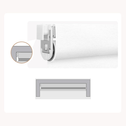 Sunelo No Drill Roller Shades, Motorized 100% Blackout - Atlantic