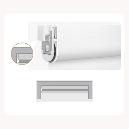 Sunelo No Drill Roller Shades, Motorized 100% Blackout - Elegant