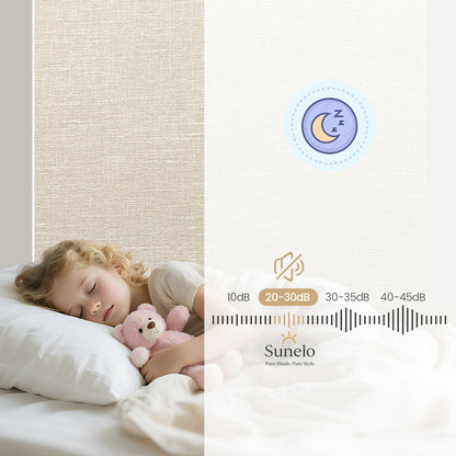 Sunelo No Drill Roller Shades, Motorized 100% Blackout - Aurora
