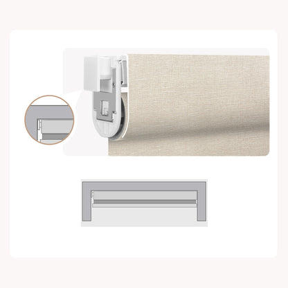 Sunelo No Drill Roller Shades, Motorized 100% Blackout - Aurora