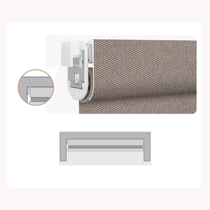 Sunelo No Drill Roller Shades, Motorized 100% Blackout - Groove