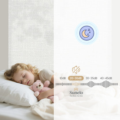 Sunelo Motorized Light Filtering Roller Shades 75% Blackout - Classic