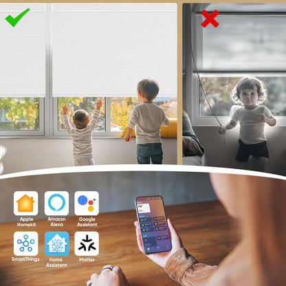 Sunelo Motorized Roller Shades 100% Blackout - Dreamy