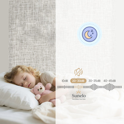 Sunelo Motorized Light Filtering Roller Shades 75% Blackout - Mist