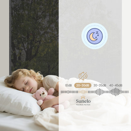 Sunelo Motorized Light Filtering Roller Shades 50% Blackout - Eclipse