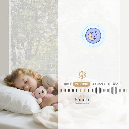 Sunelo Motorized Light Filtering Roller Shades 50% Blackout - Sheer