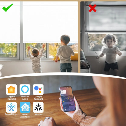 Sunelo Motorized Roller Shades 100% Blackout - Waterproof Vinyl