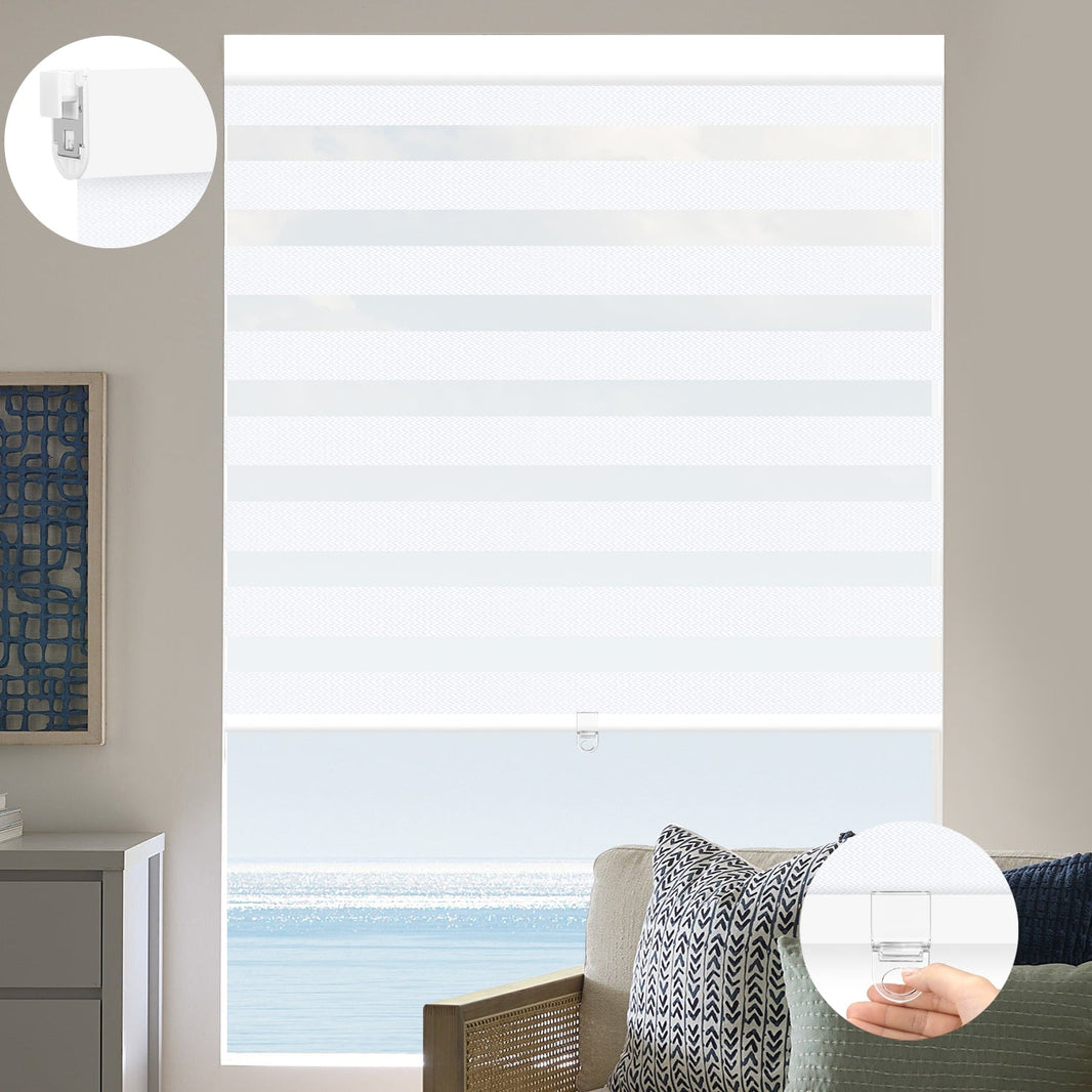 Sunelo  No Drill Cordless Zebra Shades 95% Blackout - Gabriel
