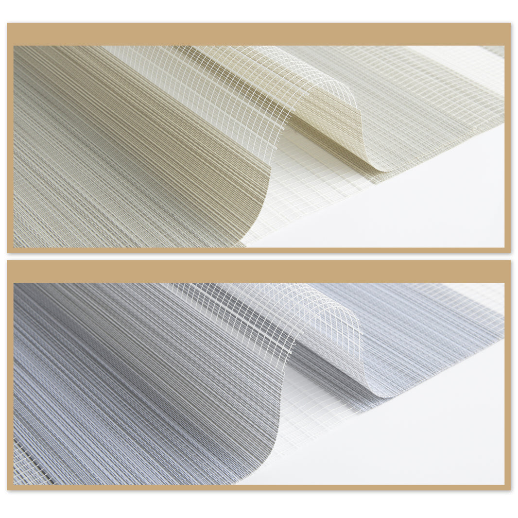 Sunelo No Drill Zebra Shades, Motorized 90% Blackout - Flow