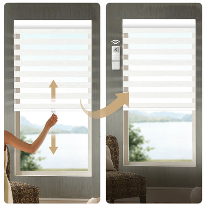 Sunelo No Drill Cordless Zebra Shades 60%/75% Blackout - Monet