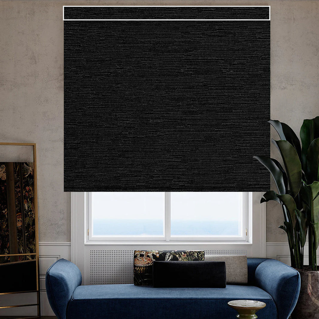 Sunelo Motorized Roller Shades 100% Blackout - Aqua Waves