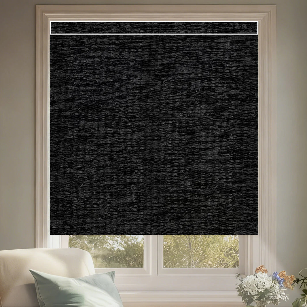 Sunelo Motorized Light Filtering Roller Shades 75% Blackout - Aqua Waves