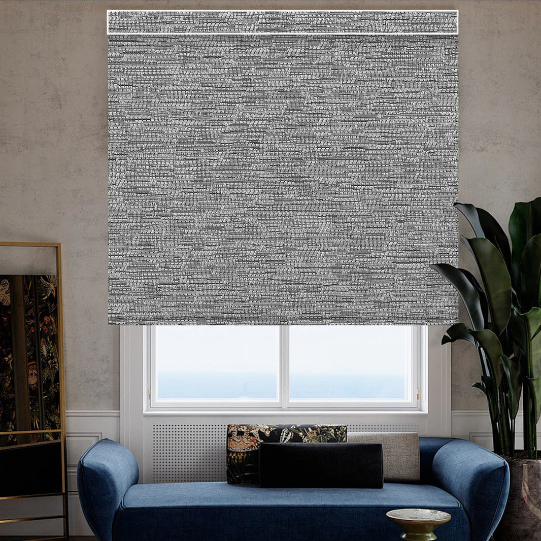 Sunelo Motorized Roller Shades 100% Blackout - Aqua Waves
