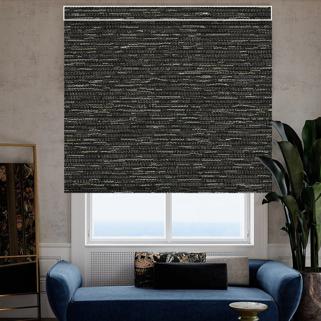 Sunelo Motorized Roller Shades 100% Blackout - Aqua Waves
