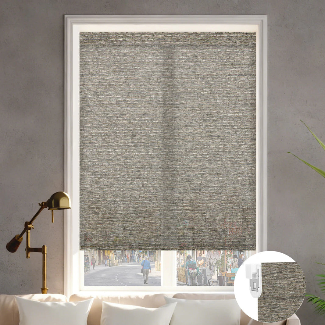 Sunelo No Drill Roller Shades, Motorized 60% Blackout Light Filtering - Atlantic