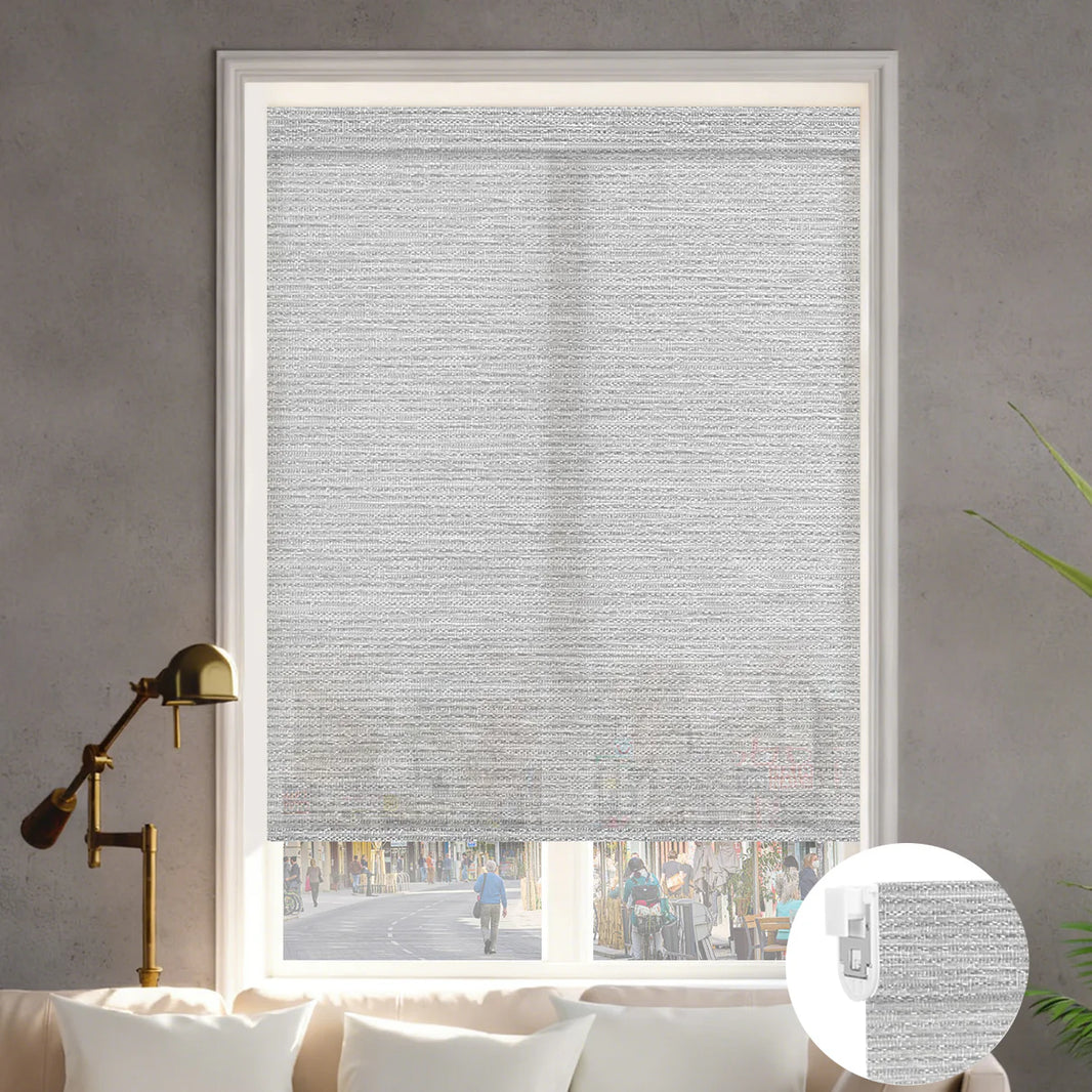 Sunelo No Drill Roller Shades, Motorized 60% Blackout Light Filtering - Atlantic