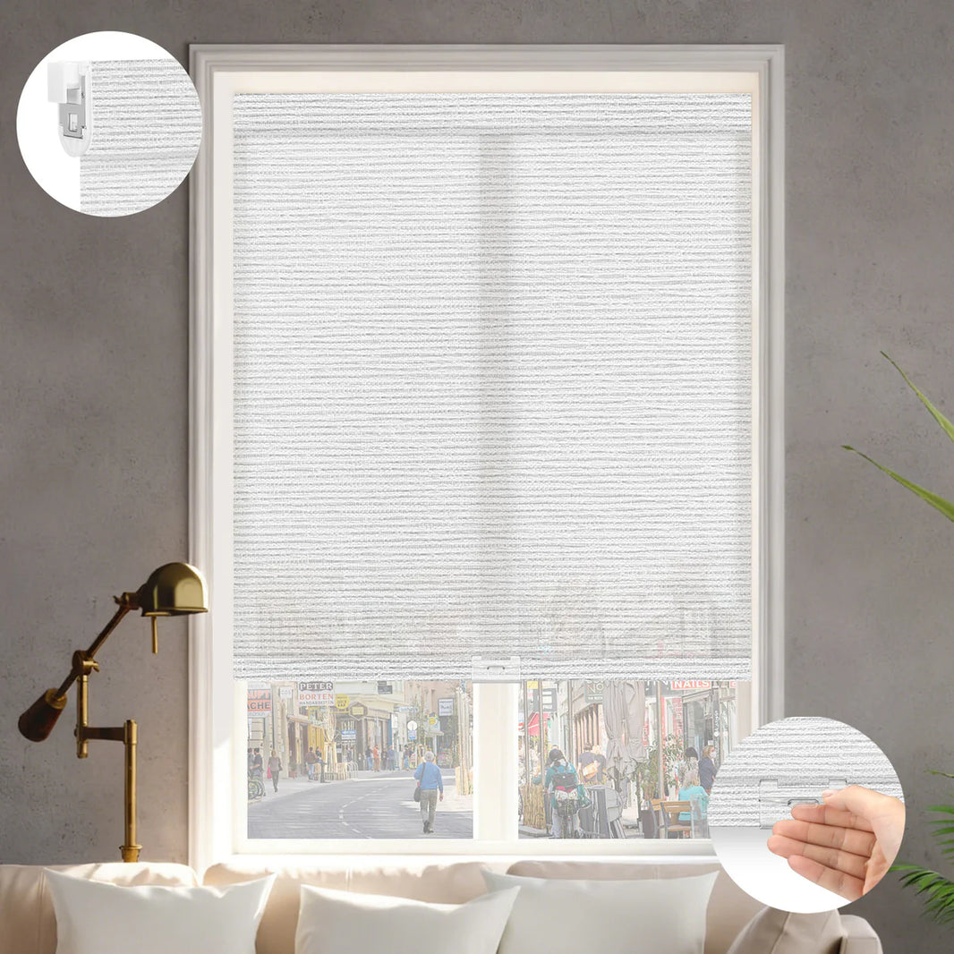 Sunelo No Drill Cordless Light Filtering Roller Shades 60% Blackout - Atlantic