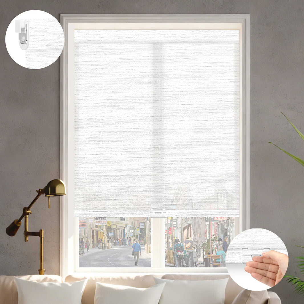Sunelo No Drill Cordless Light Filtering Roller Shades 60% Blackout - Atlantic