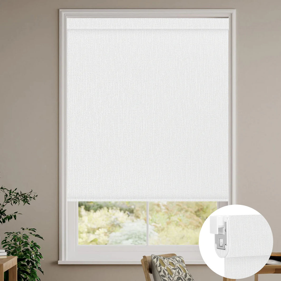 Sunelo No Drill Roller Shades, Motorized 100% Blackout - Aurora