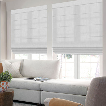Sunelo Motorized Light Filtering Roman Shades 70% Blackout - Aurora