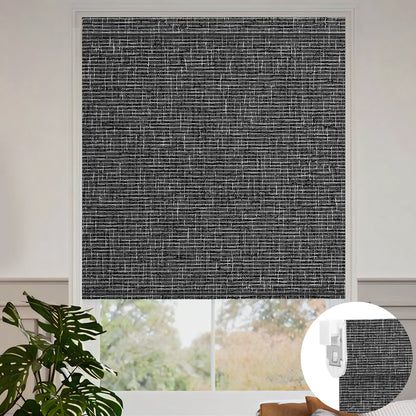 Sunelo No Drill Roller Shades, Motorized 100% Blackout - Classic