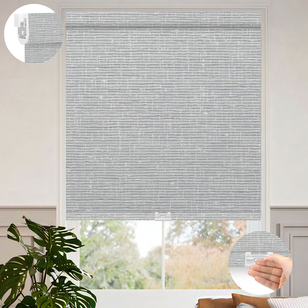 Sunelo No Drill Cordless Roller Shades 100% Blackout - Classic