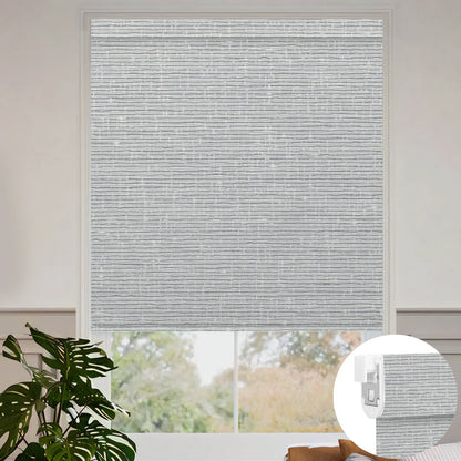 Sunelo No Drill Roller Shades, Motorized 100% Blackout - Classic