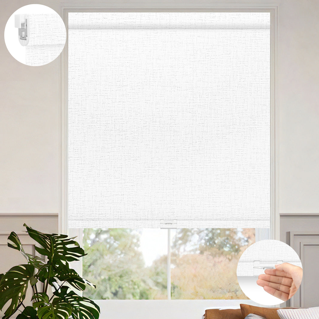 Sunelo No Drill Cordless Roller Shades 100% Blackout - Classic