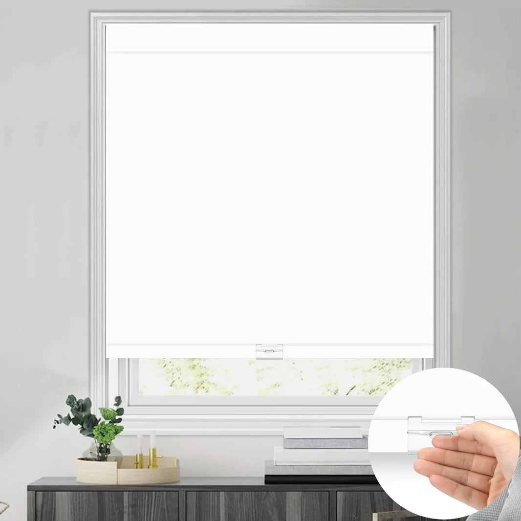 Sunelo Cordless 100% Blackout Roller Shades - Pure