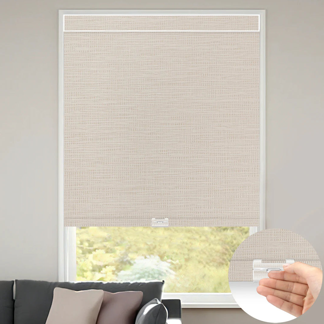 Sunelo Cordless 100% Blackout Roller Shades - Weave