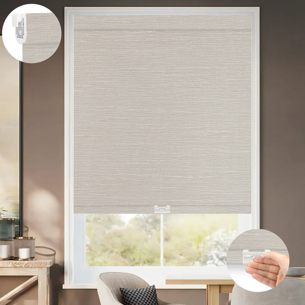 Sunelo No Drill Cordless Roller Shades 100% Blackout - Dreamy